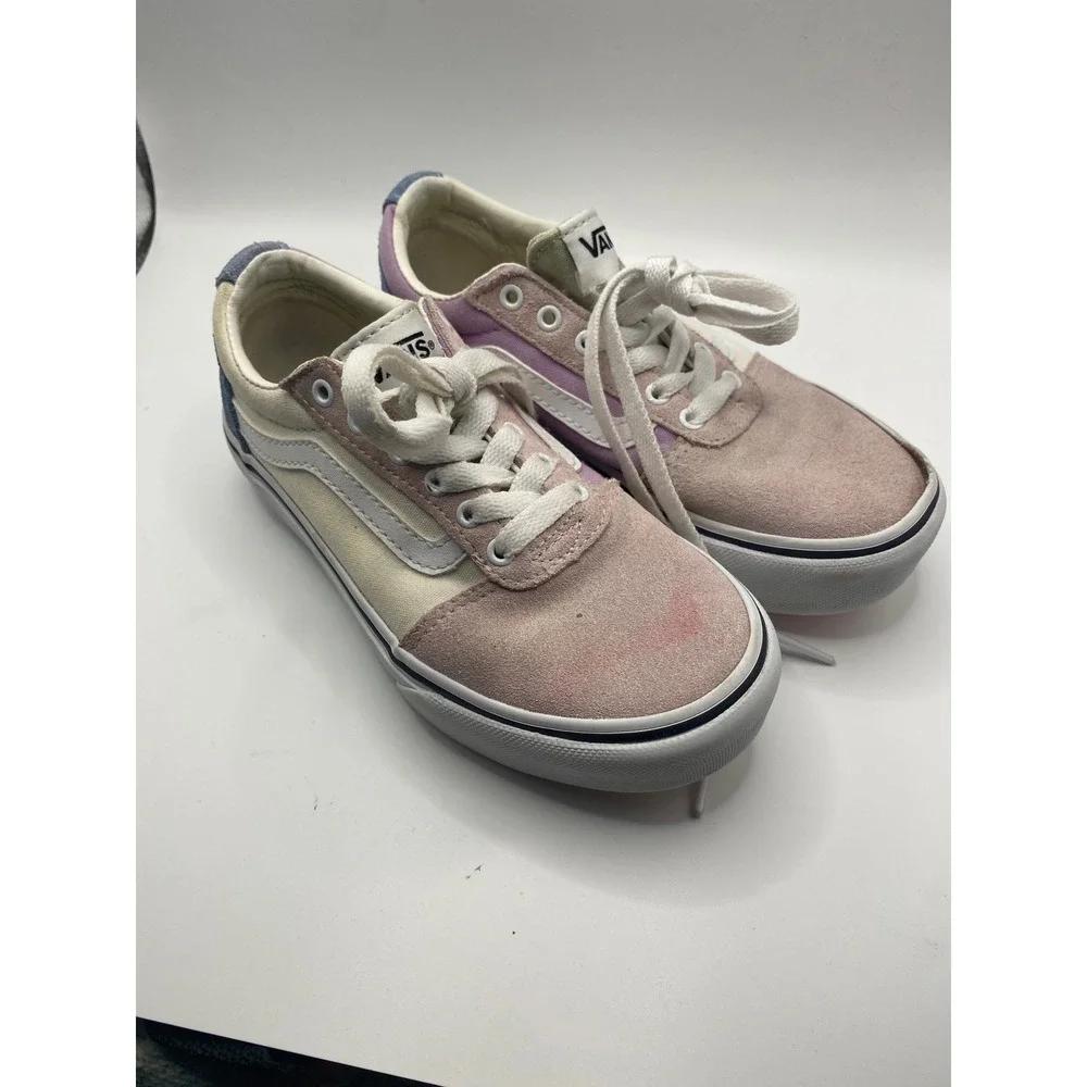 Set of 3 pairs Vans Ward Low Multi‎ Color Pastel Pink Canvas Kids Shoes Size 1.0